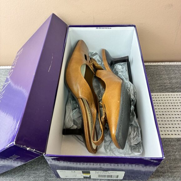 Enzo Angiolini Women’s Eawes Medium Brown Slingback Leather Shoes Size 7.5 New - Picture 3 of 10